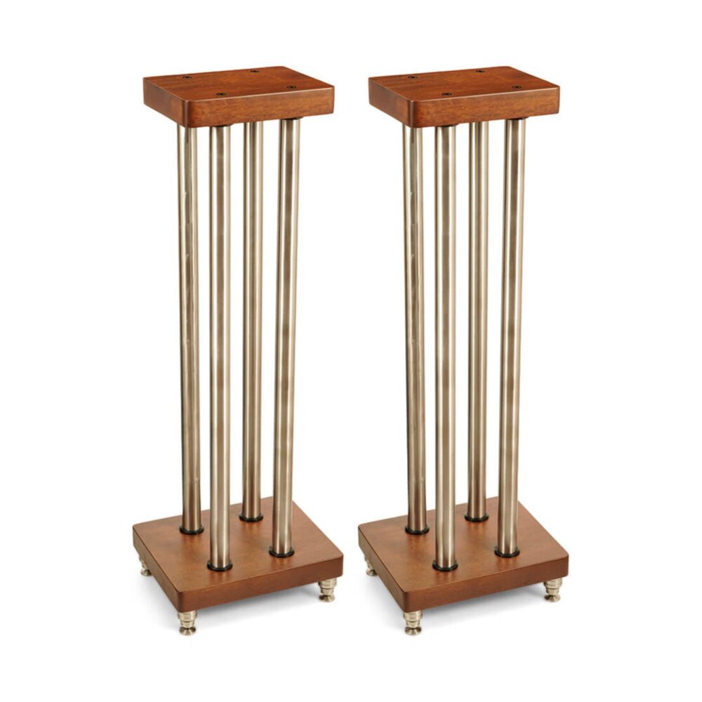 AVCore-Esthetica-Ocatvia-Speaker-Stand-Front-Angled-Hero-Teak jpg