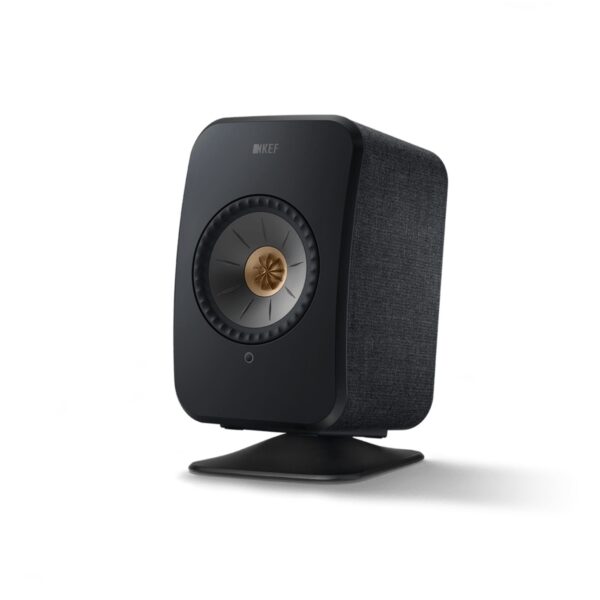 AVCore-KEF-P-Desk-Pad-Front-Angled-View-With-Speaker-Black jpg