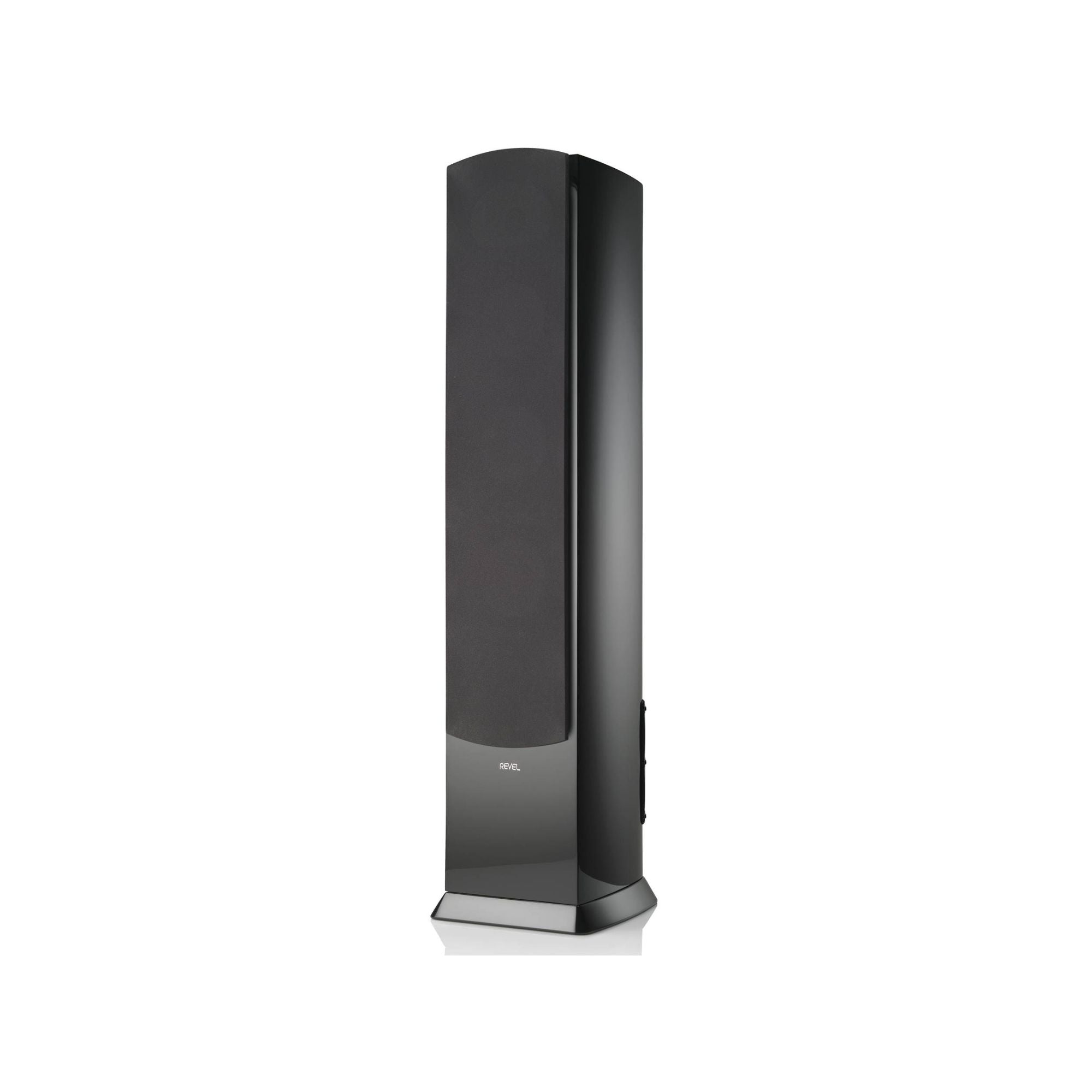 AVCore-Revel-PerformaBe-FBe-Floor-Standing-Speaker-Front-Angled-View-With-Grille-Black-Gloss jpg