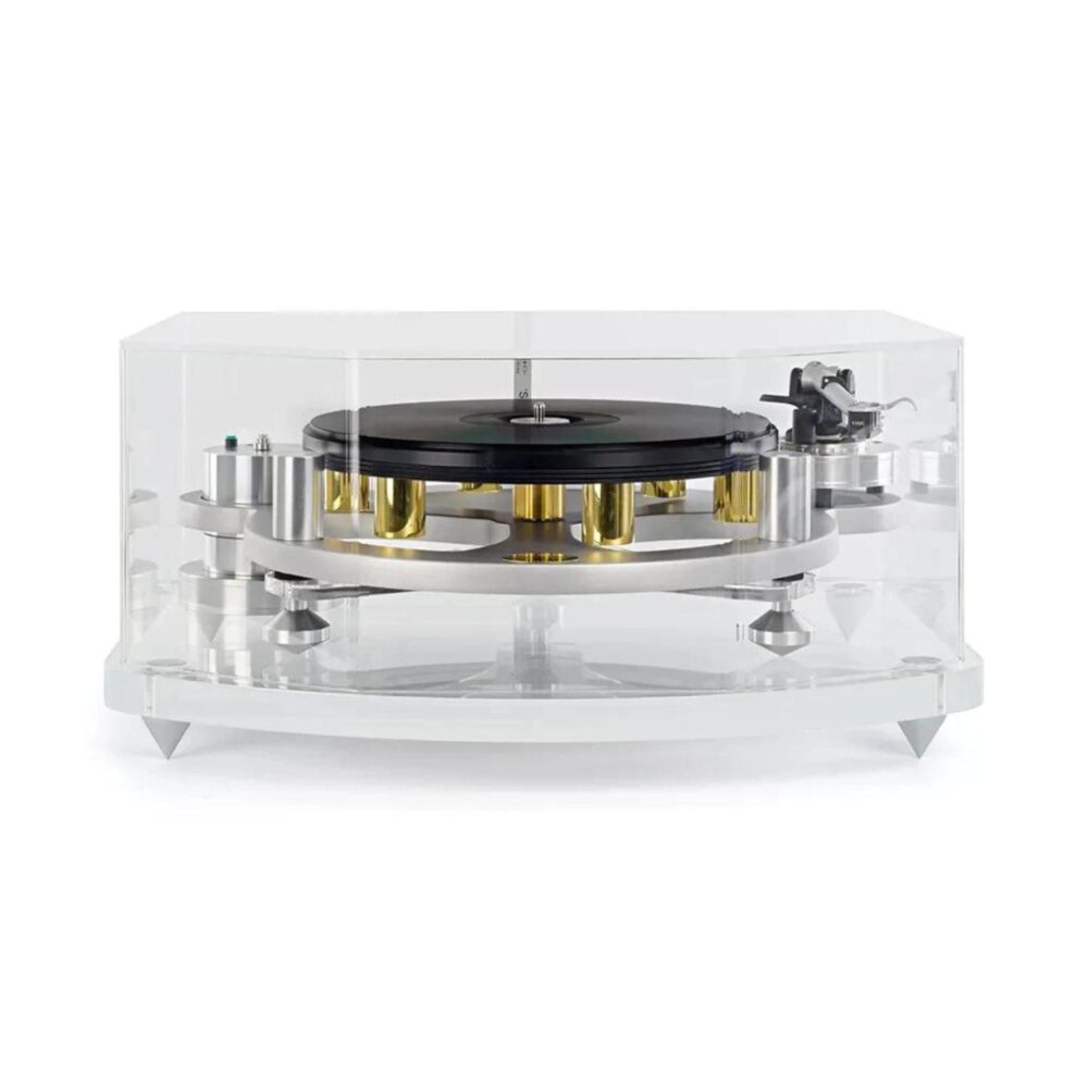 AVCore-Michell-Gyro-SE-Vinyl-Turntable-Front-With-Stand- -Fully-Cover-Silver jpg